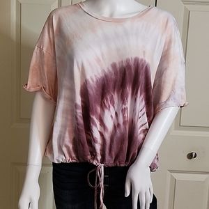 American Eagle Tie Dye Drawstring Tee LARGE